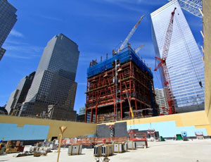 One World Trade Center Rises to 260 Feet Above Street Level