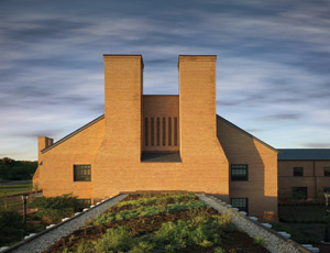  SmithGroup designed Goodpaster Hall at St. Mary’s College of Maryland, which achieved a LEED Silver rating. The building’s brick exterior blends in with the campus’ traditional 17th century style. 