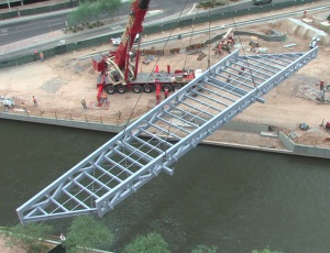 Bridge structure placement took place on June 26. 