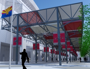 Chase Field�s new shade structure will generate 75 KW of power.
