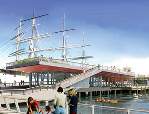 Pier 15 Located south of South Street Seaport and north of Wall Street, Pier 15 is part of the East River esplanade planned in lower Manhattan, one of 130 projects in the city’s waterfront plan.