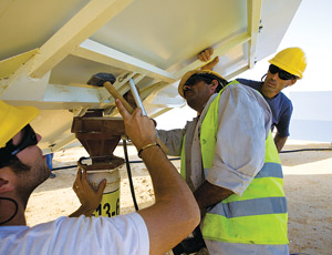 Assembly Required BrightSource employees assemble heliostats during construction of a solar energy development center.
