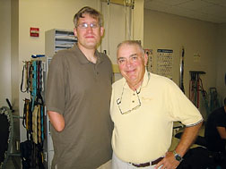 New Life. Scott (left and above) is first recipient of scholarship from program established by Nilsson (right). 