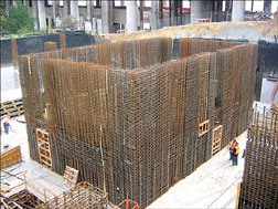 In performance core, rebar is thicker at the base, where it does the most work.