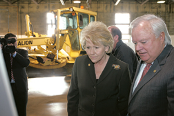 Peters studies Alabama highway plans with state DOT Director Joe McInnes.