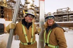 Rose Klatt is a laborer; husband Paul is a pipefitter. They spend their nights in camp.