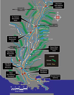 Flood management system extends to Illinois, with controls to divert flow.