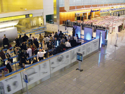 TSA is testing full-body imaging screeners and customer-oriented queues in Baltimore.
