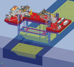 Flood gates are to rise from caissons placed in rock-armored mats on the sea floor.