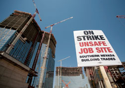 String of fatalities led to walkout by union workers at Las Vegas projects.