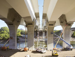 The Piers supporting each box girder ensures redundancy of new I-35W bridge.