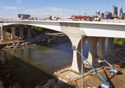 The Piers supporting each box girder ensures redundancy of new I-35W bridge.