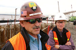 Jay-Dee&rsquo;s Hauser, county&rsquo;s Cochran review West tunnel section by Puget Sound.