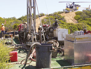 Rugged test sites required a full-time helicopter.