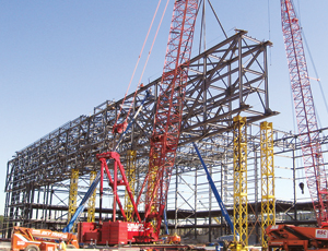 Setting times for the clear-span box truss sections improved with repetition.