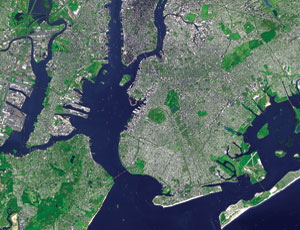 New York Harbor’s concentration of people and infrastructure could be devastated by a direct-hit storm surge or sea-level rise.