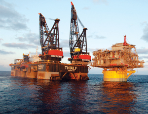 Perdido’s topsides were towed to the site and erected in March.