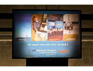 KBR uses Washington, D.C., subway billboards to tout its credentials to be the government’s Antarctica support contractor.
