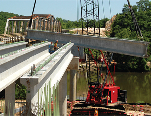 New Tuscumbia bridge spanning the Osage River is on schedule for October 2010 completion.