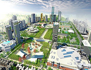 Plans call for a central park crossed by city streets and developments valued at $6.5 billion worth of construction.