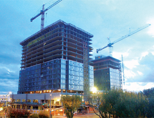 Avalon Towers benefited from the lower cost of the material, which was produced using standard methods.