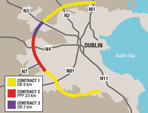 The DBFO covers north and south section of M50 motorway.