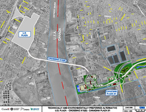 Proposed new crossing would provide an alternative to the Ambassador Bridge