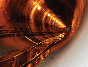 Tunnel diameter is more than 19 ft, designed to quickly channel stormwater to detention basin.