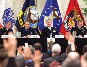 DOD service chiefs outline milcon budgets and strategies to D.C. conference crowd.