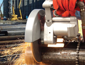 Air-powered Saw: Cuts Panels and Pipe