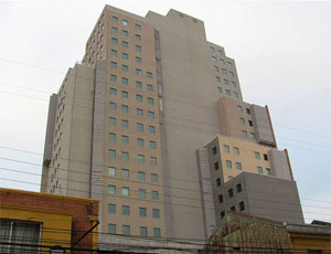 In Concepción, one side of the Torre O’Higgins Office Building is undamaged as the walls are fairly solid.