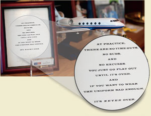 Fish&rsquo;s office contains a framed statement about commitment and hard work in athletics that he obviously applies at Suffolk, where people start the day very early and the firm&rsquo;s cafeteria and gym seem to invite the staff to stay and stay. Fish says he wakes up on some weekdays at 3:30 a.m. People in the industry say he calls them at 6:30 a.m. 