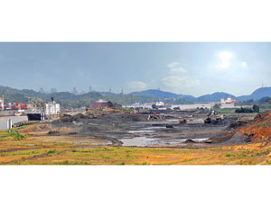 Excavation work to build an access channel from the Panama Canal to new, larger locks at the Pacific entrance of the waterway is more than half completed.