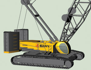 Sany’s new SCC8300 crawler crane, with 300 metric tons of lifting capacity, will be on display at next year’s CONEXPO in Las Vegas.