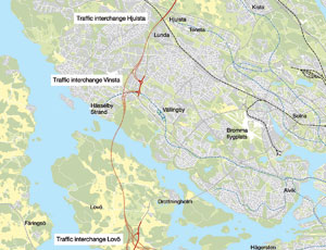 The route for the Stockholm Bypass Project, which will include one of the world’s longest road tunnels, skirts the city’s west side.