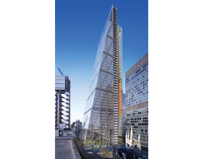 The 224-m-tall building, nicknamed Cheese Grater because of its one sloping facade and expressed structure, was mothballed three years ago. 
